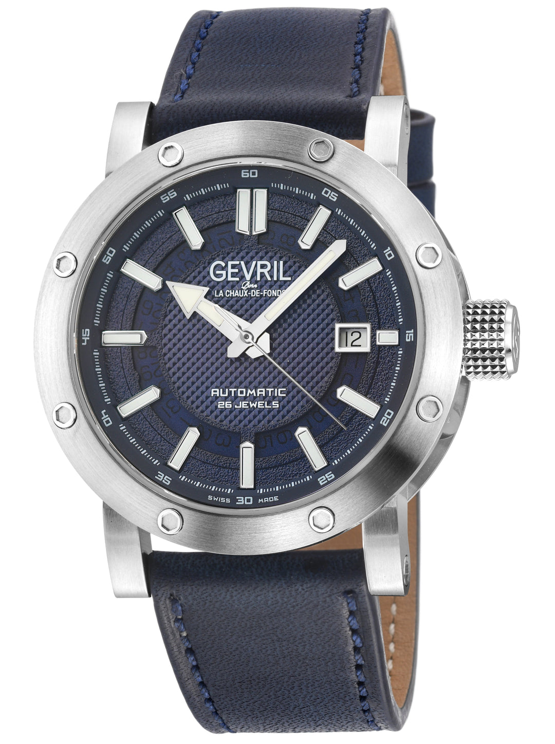 Flat Iron Swiss Made Automatic, 42mm Stainless Steel, Blue Dial, Blue Italian Le