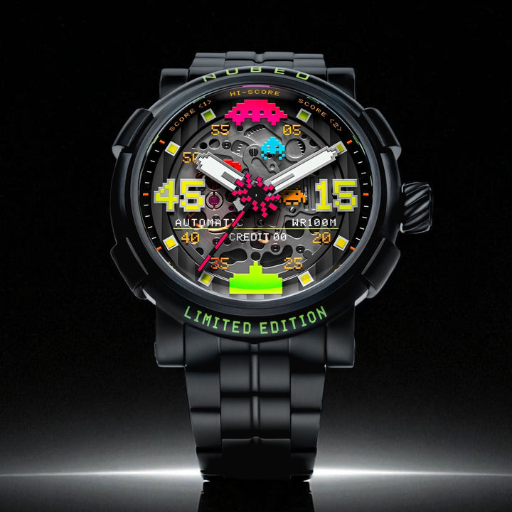 Orion Automatic Space Invaders Limited Edition Black / Stainless Steel | Black D