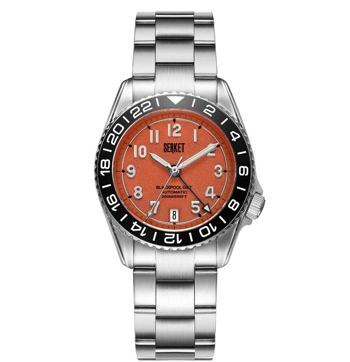 Blackpool GMT Tangerine 39mm Orange Dial