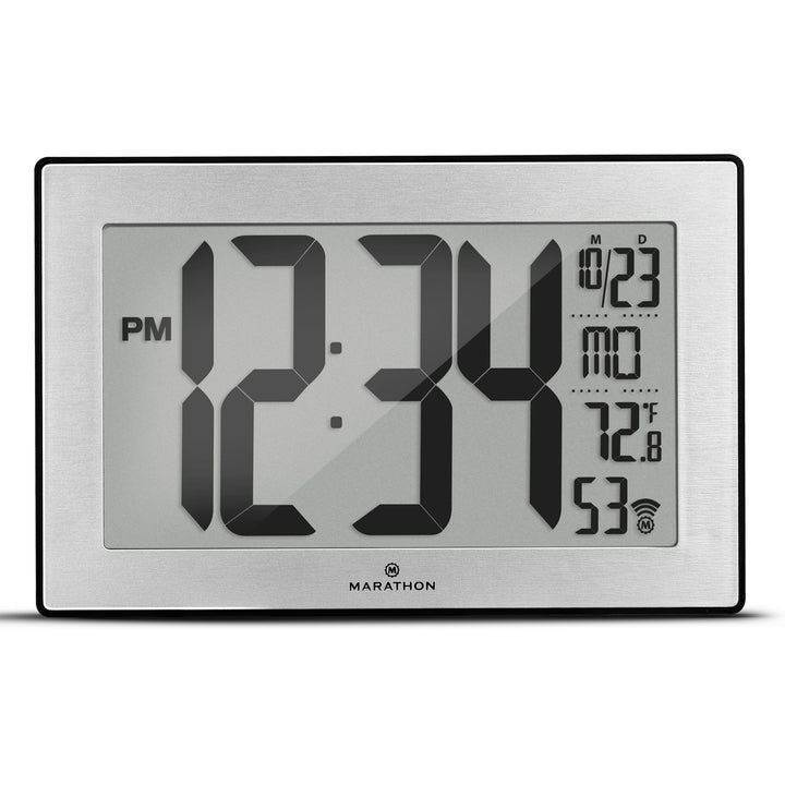 Self-Setting, Self-Adjusting, Wall Clock w/ Stand & 8 Time Zones atomic-self-set