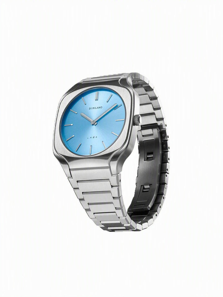 Square Light Blue dial / Silver Stainless Steel Bracelet Light Blue Dial