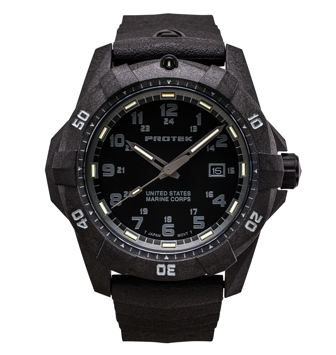 USMC Carbon Dive CARBON CASE/BLACK DIAL/BLACK STRAP | Black Dial