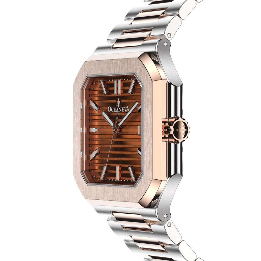 Tenuis Ultra-Thin Swiss Movement Automatic Rose Gold Bezel |Brown Dial