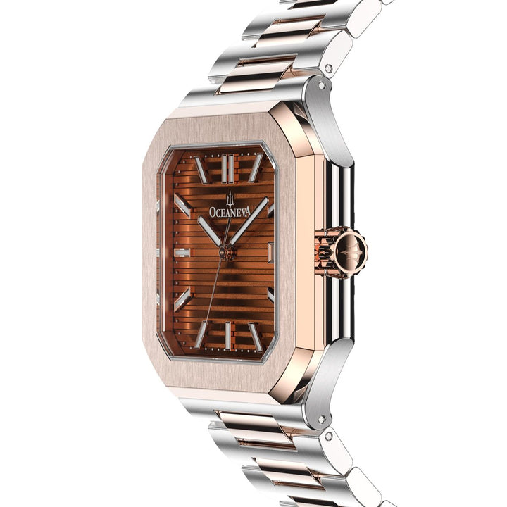 Tenuis Ultra-Thin Swiss Movement Automatic Rose Gold Bezel |Brown Dial