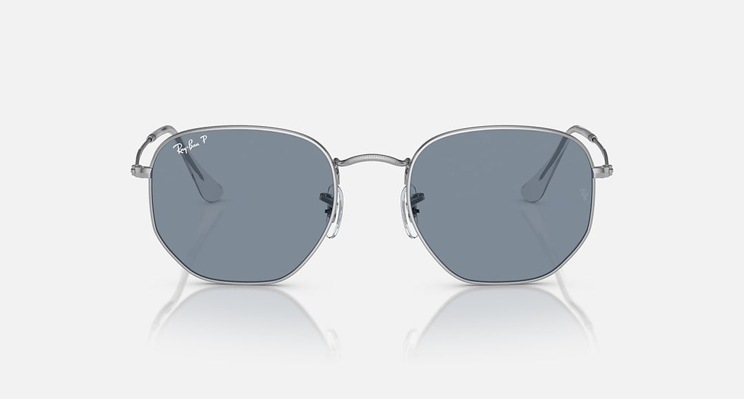 HEXAGONAL FLAT LENSES UNISEX Silver / Polar Blue |  Dial