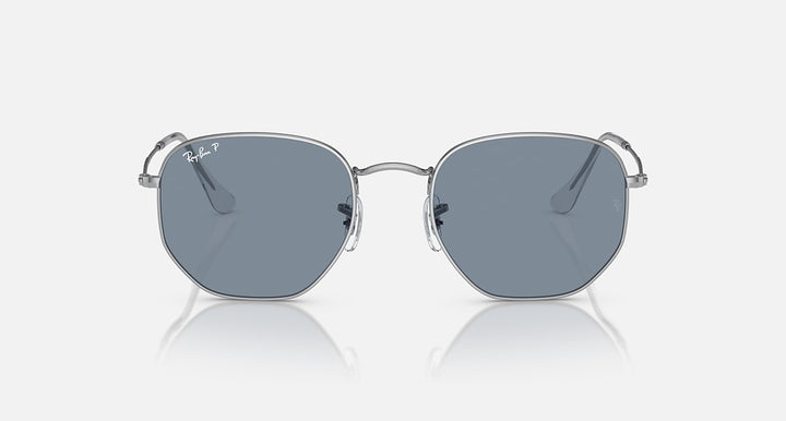 HEXAGONAL FLAT LENSES UNISEX Silver / Polar Blue |  Dial