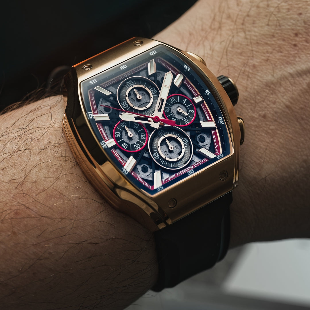 PACEHOUND CHRONO Black / Rose Gold | Black Dial