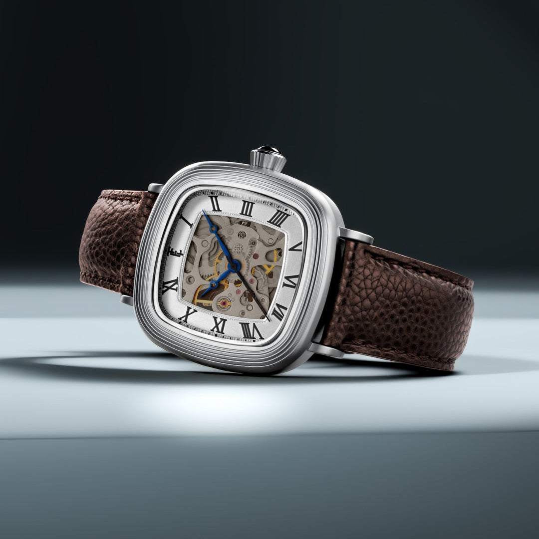 Heritage Chester Skeleton Automatic White / Genuine Leather | White Dial