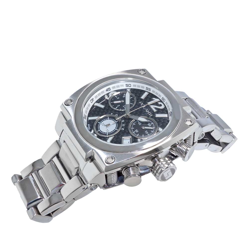 Torque II Chrono Silvertone/ Black Barbon Fiber Black Dial