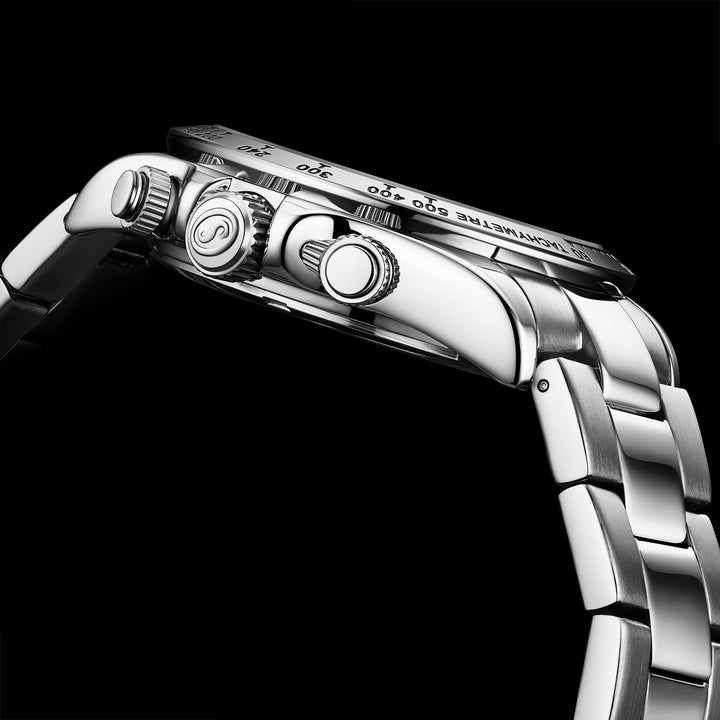 Chronomark 4066 Blue Textured Chronograph Dial/Stainless Steel bracelet | Blue D