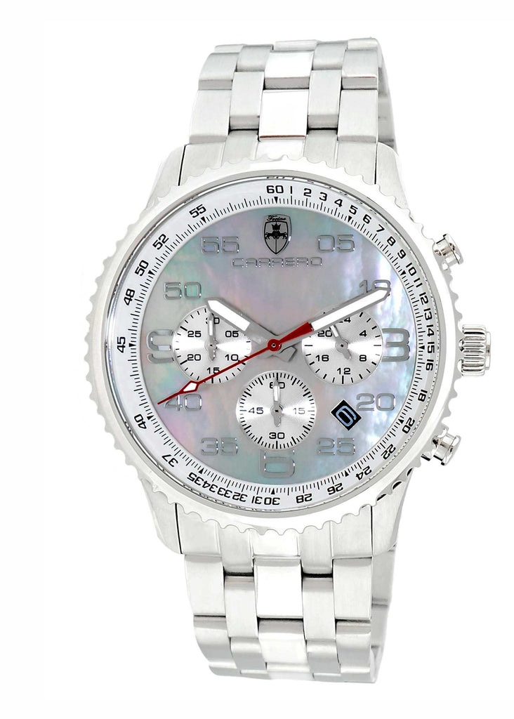 Aureum-MB Silvertone/ Brown | White Dial