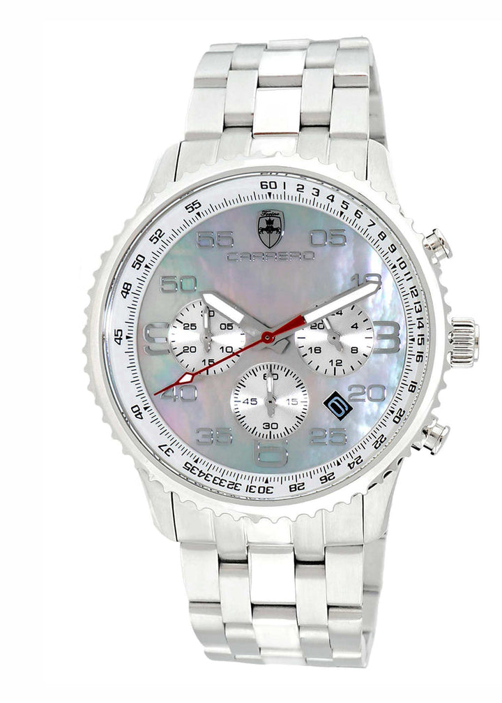 Aureum-MB Silvertone/ Brown | White Dial