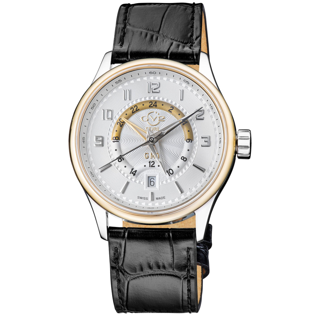 Giromondo GV2 By Gevril Giromondo Swiss Made GMT two tone watch | Blue Dial