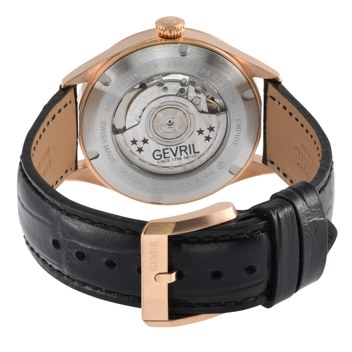 Empire Gevril Swiss Automatic, ETA 2895, Black Dial,  Genuine Handmade Italian B