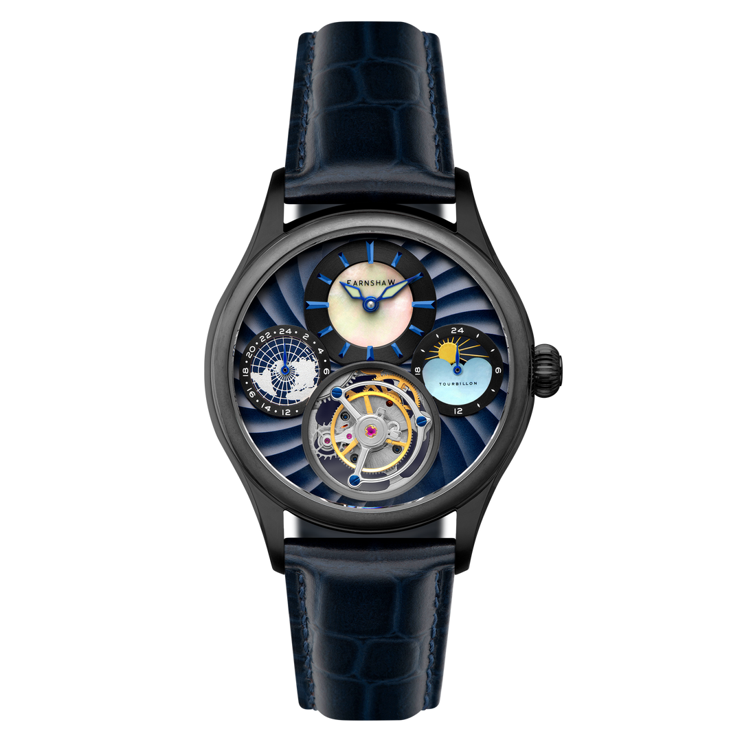 Celestial Huggins Tourbillon Mechanical Limited Edition Blue / Genuine Leather |