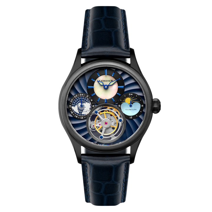 Celestial Huggins Tourbillon Mechanical Limited Edition Blue / Genuine Leather |