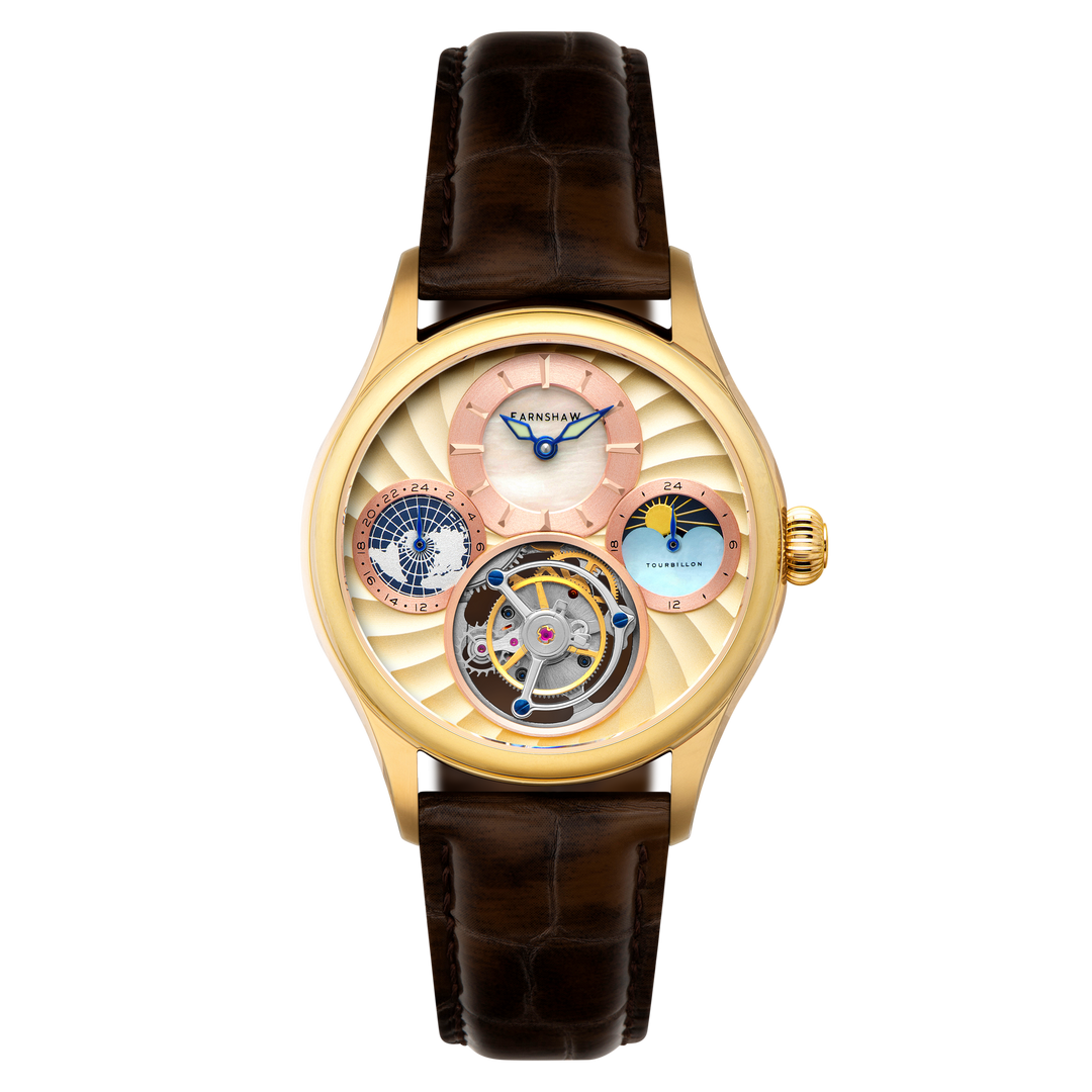 Celestial Huggins Tourbillon Mechanical Limited Edition Gold / Genuine Leather |