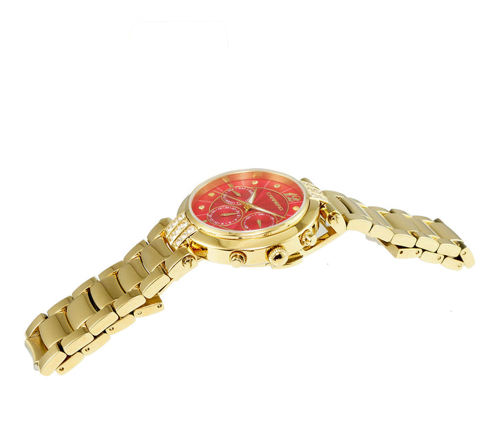 ADELINA COLLECTION Red/Goldtone | Blue Dial