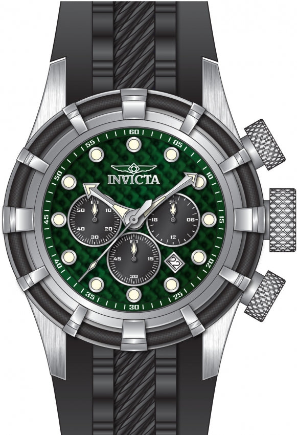 Bolt Men Green Dial / Black Silicone Strap Green Dial
