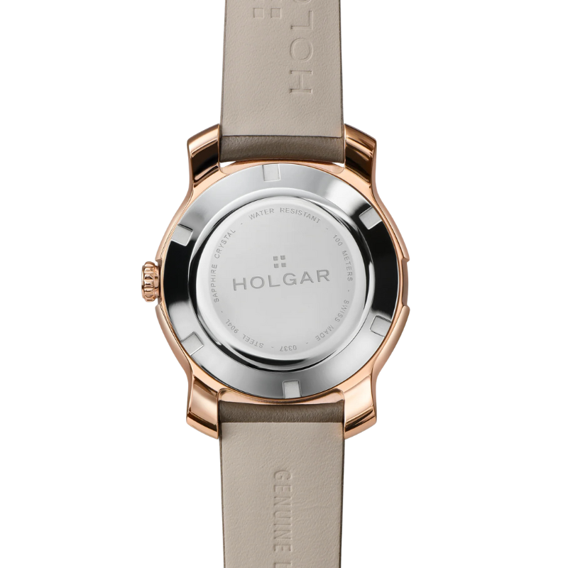 Women's Champagne Dial, 5N Rose Gold Case and Earth Leather Strap | Brown Dial