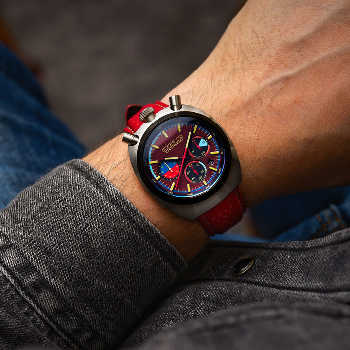 Testa Di Toro Chronograph Red / Leather | Red Dial