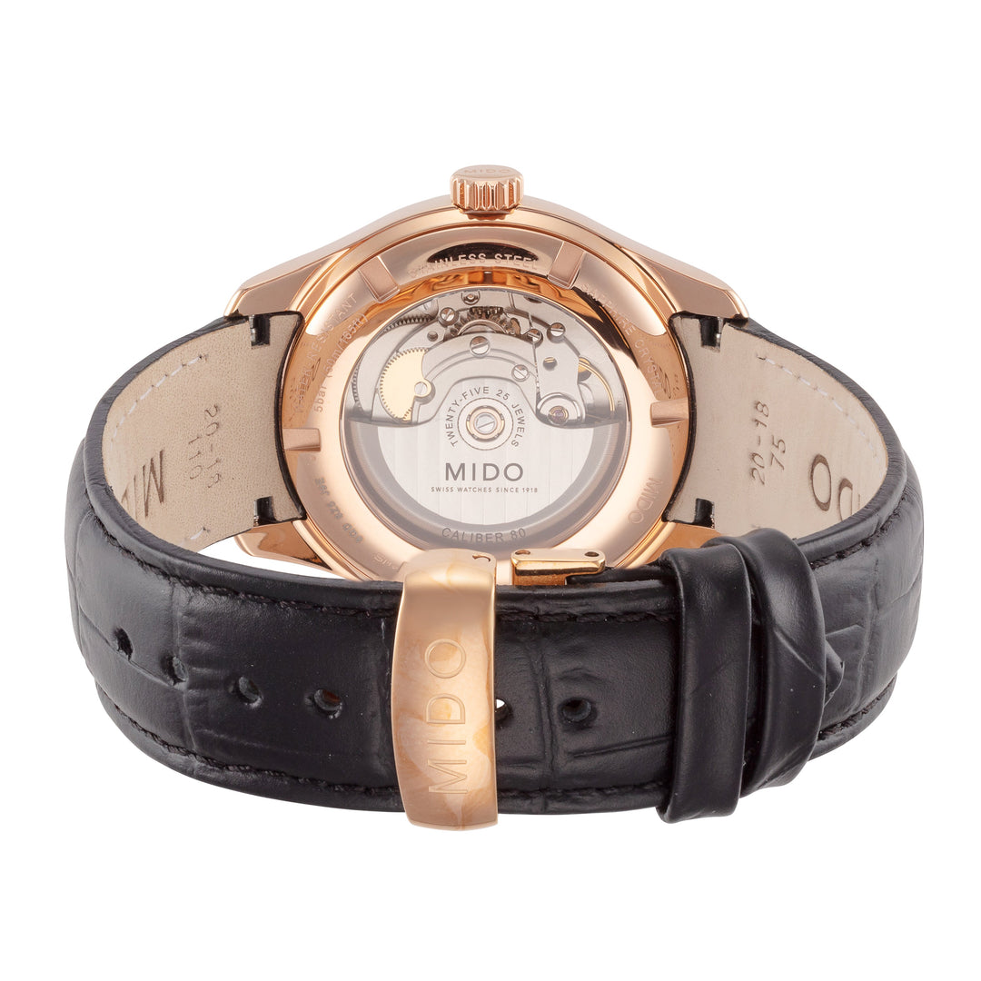 Mido 40mm / Black / Silver Silver Dial