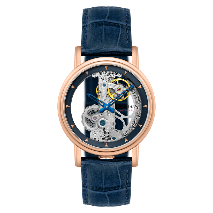 Fowler Bridge Automatic Blue / Genuine Leather | Blue Dial