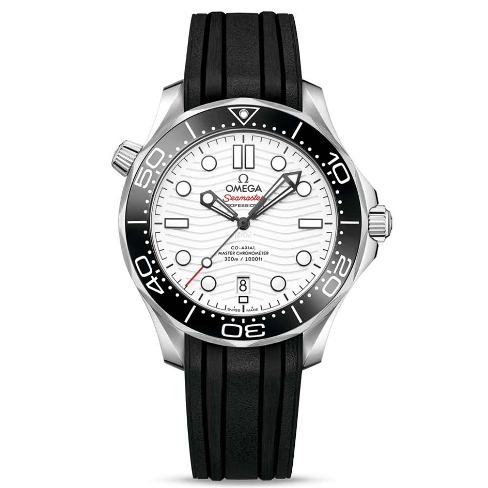 Seamaster Diver 300M Co‑Axial Steel on Rubber / White Dial White Dial