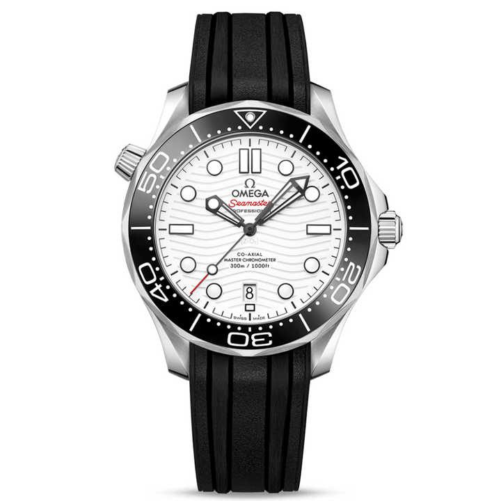 Seamaster Diver 300M Co‑Axial Steel on Rubber / White Dial White Dial
