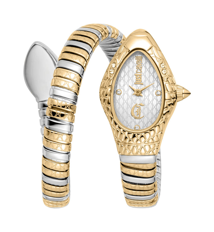 Just Cavalli 20mm / Silver and Gold / Silver | Silver Dial