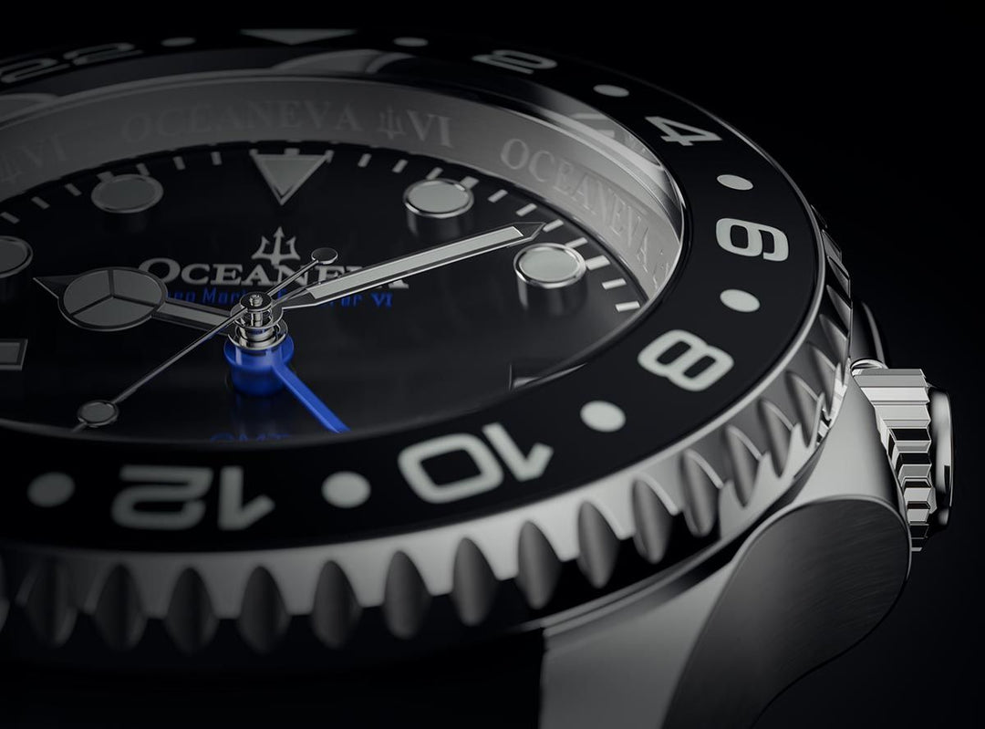 Oceaneva Deep Marine Explorer VI Grade 5 Titanium Automatic Black Dial Watch Bla