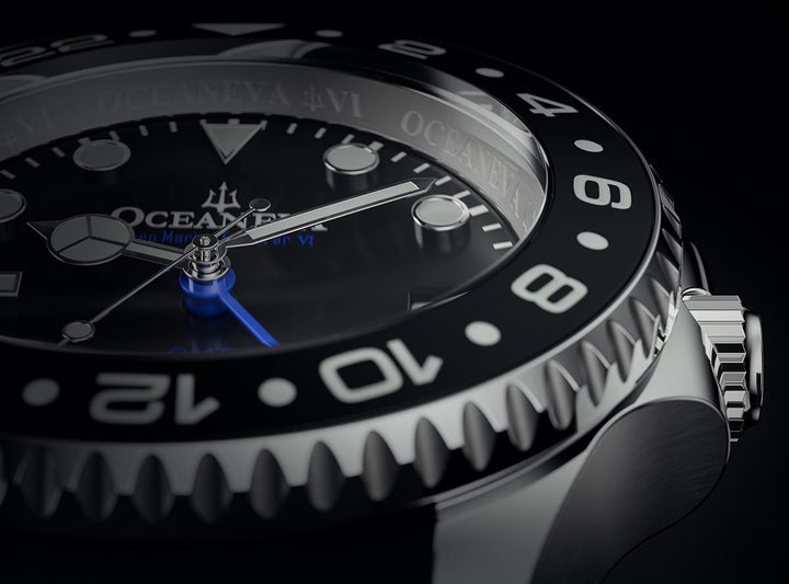 Oceaneva Deep Marine Explorer VI Grade 5 Titanium Automatic Black Dial Watch Bla