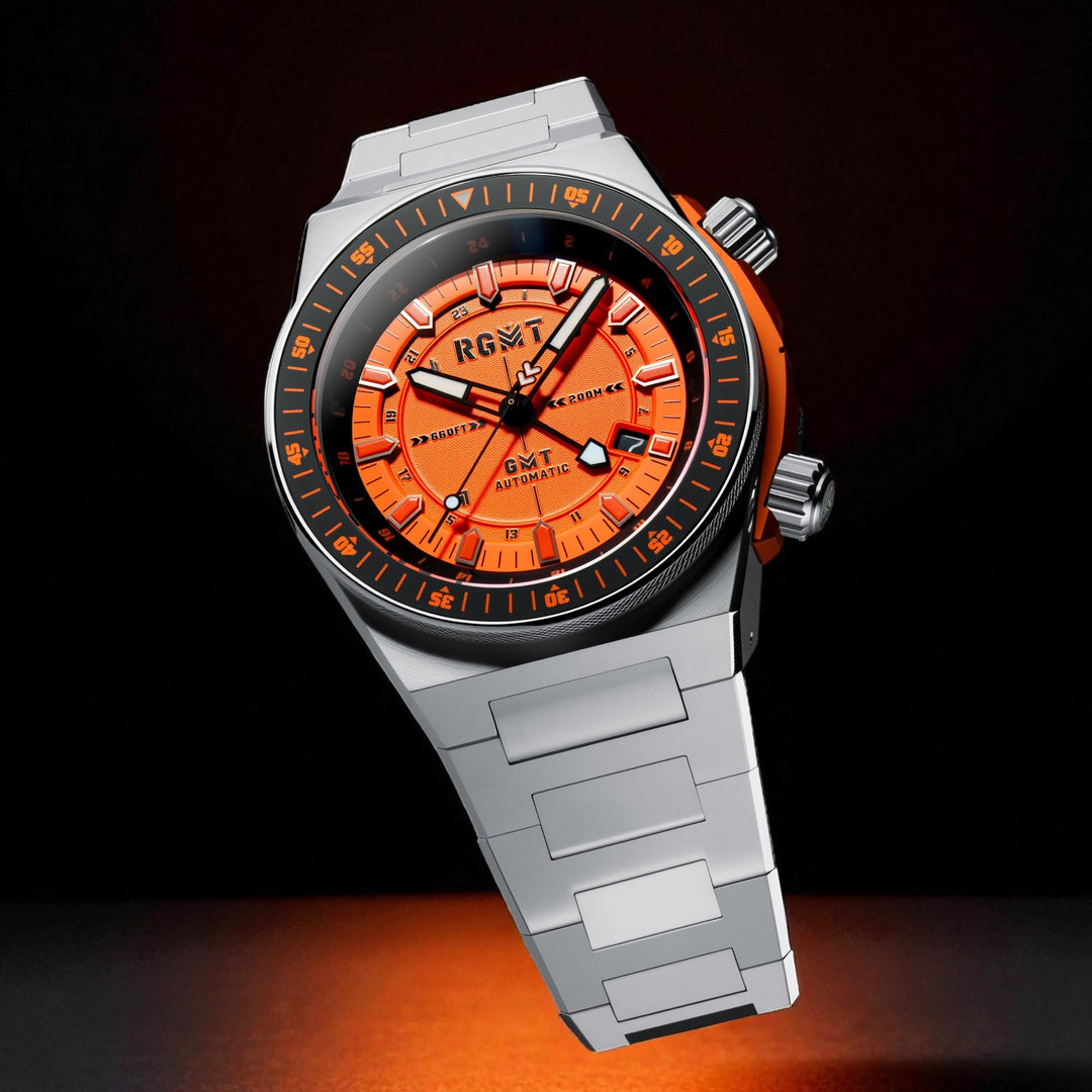 Marksman GMT Automatic Orange  / Stainless Steel | Orange Dial