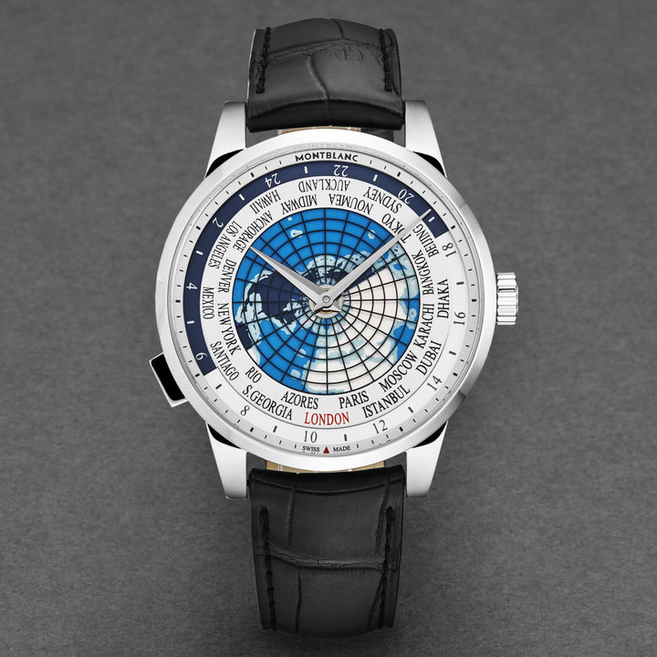 Heritage 112308 / Silver / Blue World Map | Silver / Blue World Map Dial