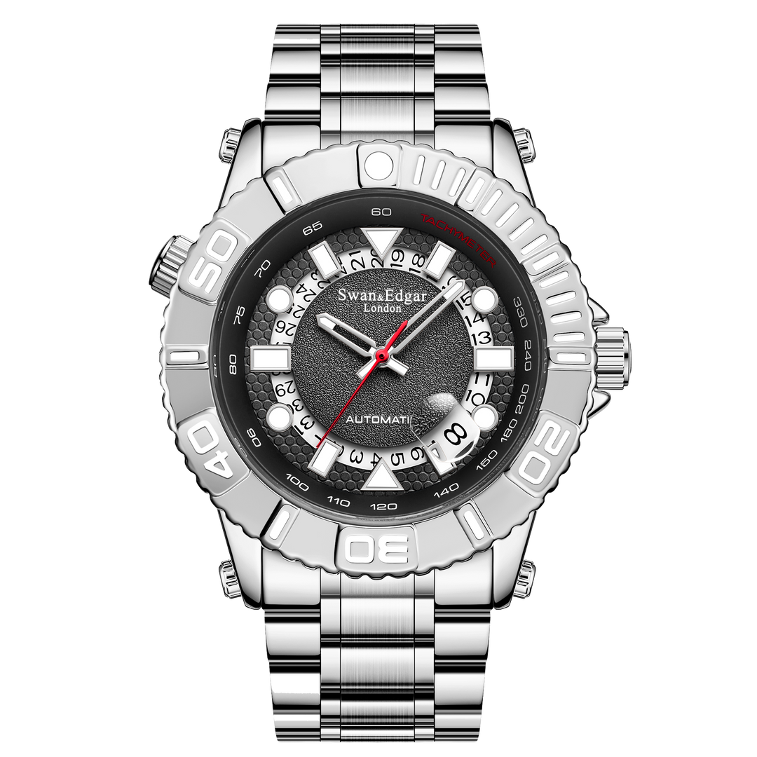 Geometric Racer Automatic Multi-Level Grey Geometric Dial / Silver Stainless Ste