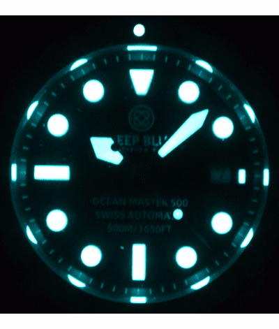 Ocean Master 500 40mm Black / Orange Hands Dial A / Rubber | Black Dial