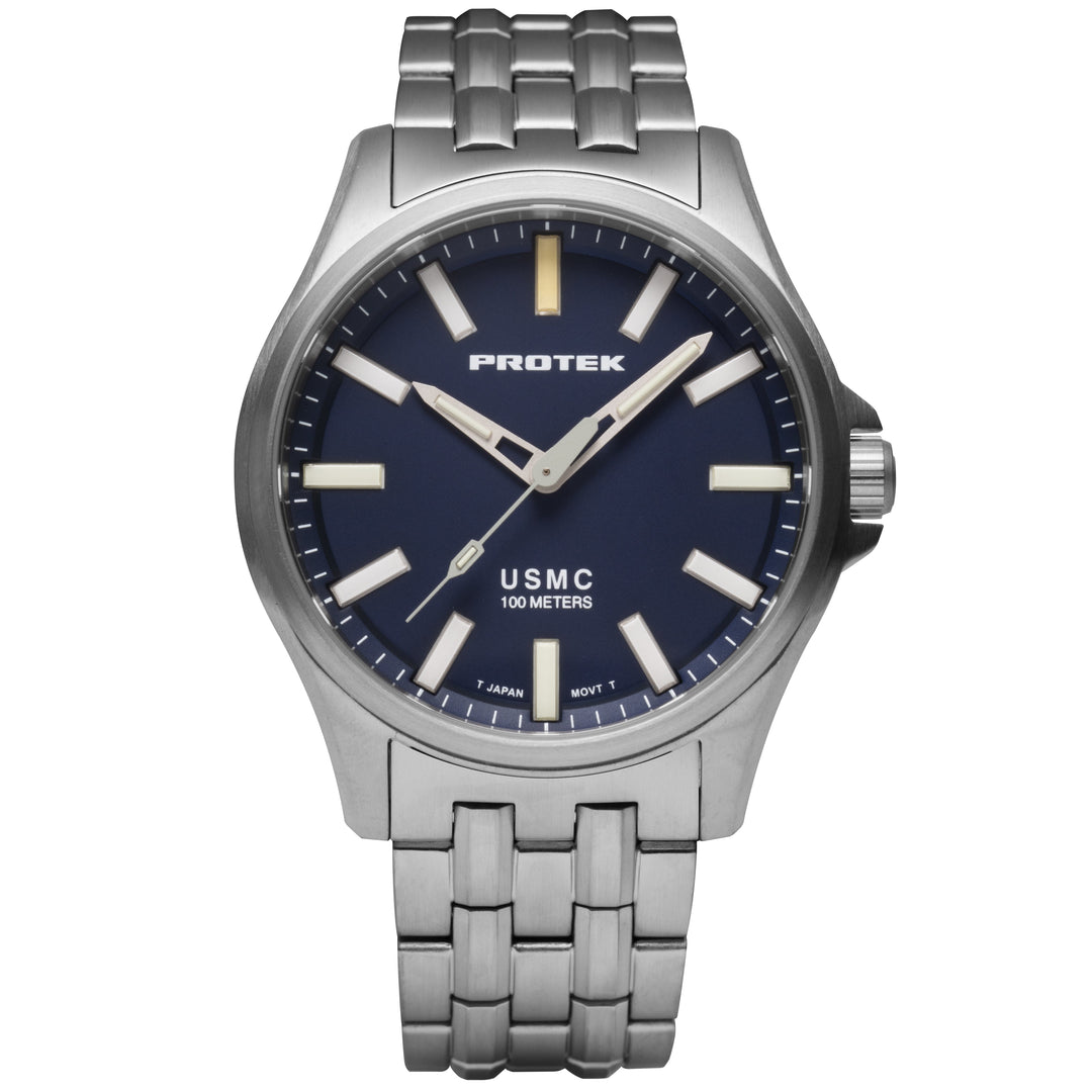 TITANIUM FIELD 3100 USMC SERIES Titanium/Dark Blue/Titanium | Dark Blue Dial