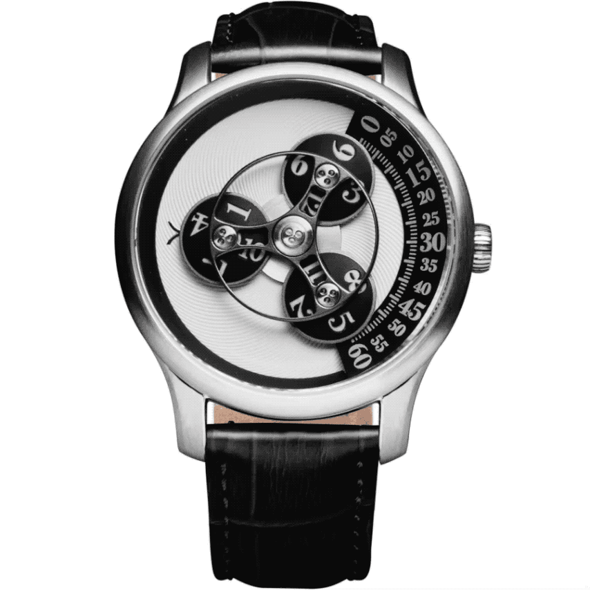 Triptych Automatic Wandering Hour Panda White Dial