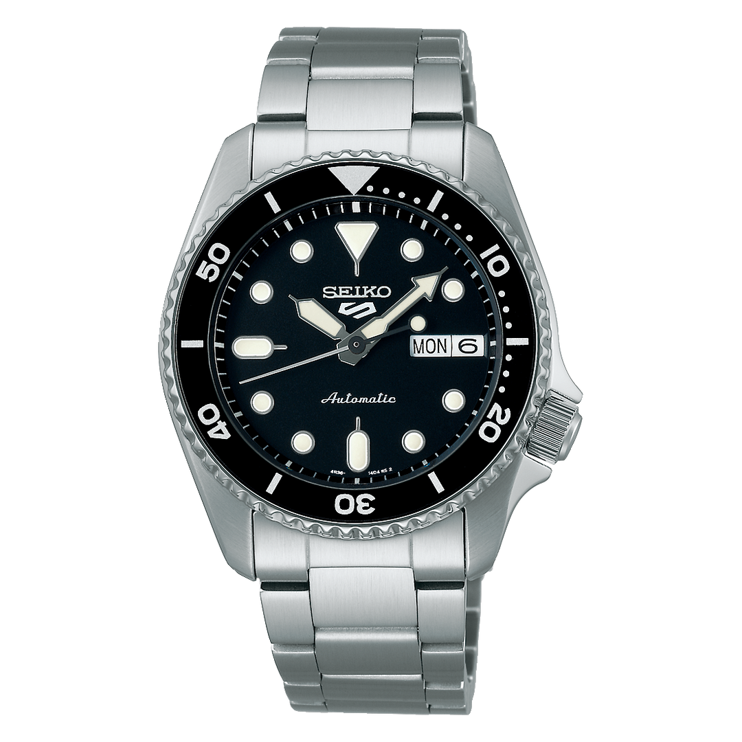 5 Sports SKX Series Mid-Size Black Dial / Stainless Steel Bracelet Black Dial
