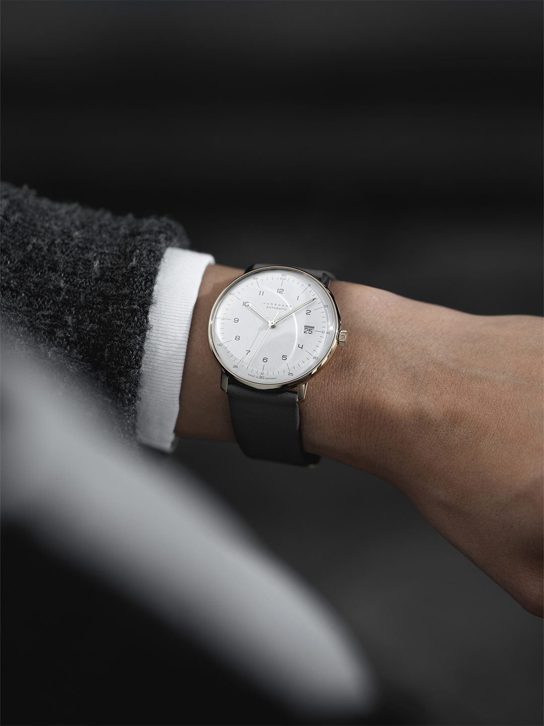 Max Bill Automatic Gray Dial / Gray Leather Strap Gray Dial