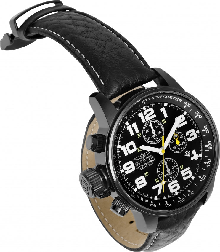 I-Force Chronograph Black Dial / Black Leather Strap Black Dial