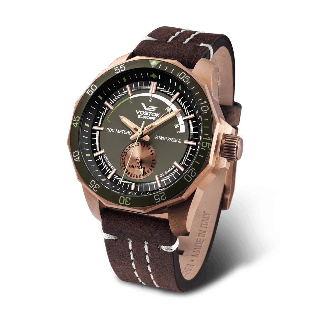 VOSTOK-EUROPE N1 ROCKET NE57/225O565 Gray / Brown Leather | Gray Dial