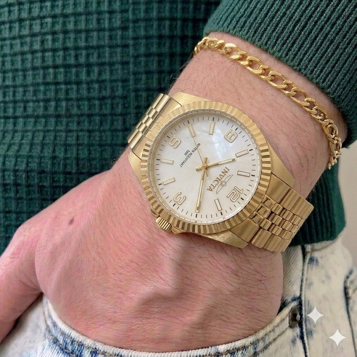 Specialty Gold Mother-Of-Pearl Dial / Gold-Tone Stainless Steel Bracelet Gold Di
