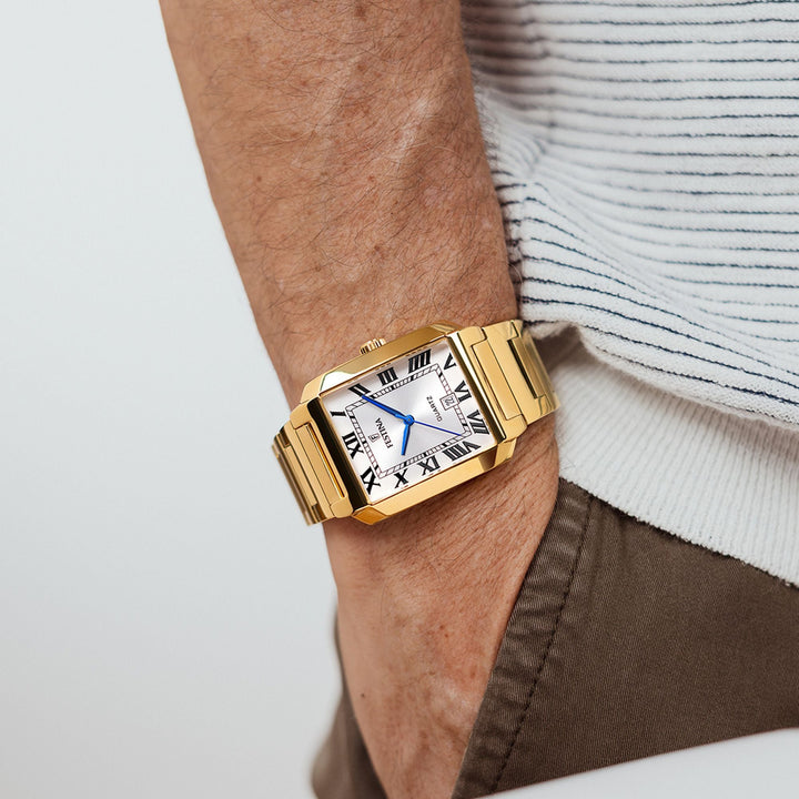 ON THE SQUARE White / Stainless steel White Dial