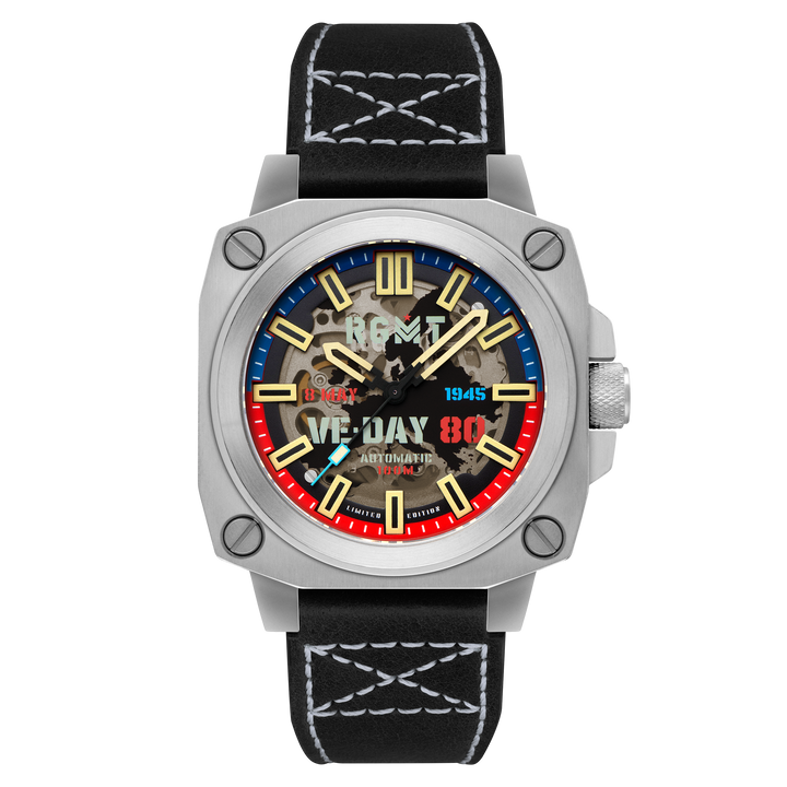ALTIMETER SKELETON AUTOMATIC VE-DAY 80TH LIMIITED EDITION BLACK / LEATHER | Blac