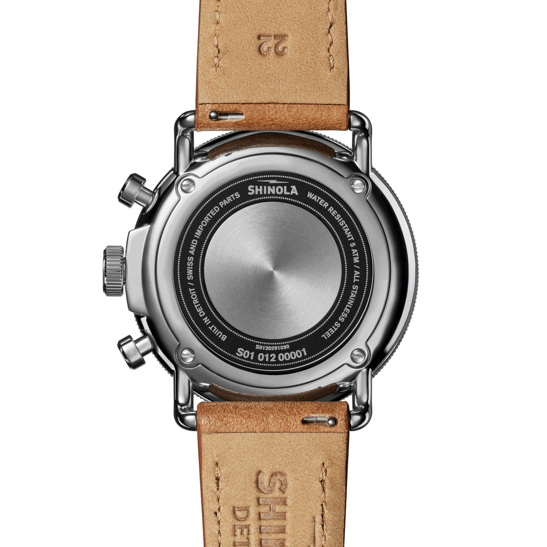 Canfield C56 Chronograph Watch Blue Dial / Tan Leather Strap Blue Dial