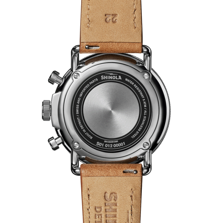 Canfield C56 Chronograph Watch Blue Dial / Tan Leather Strap Blue Dial