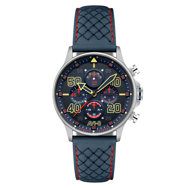 Coningham Chronograph Blue / Leather Blue Dial