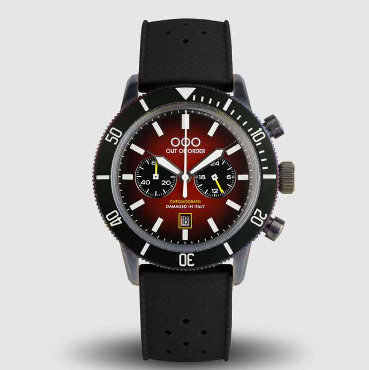 Pilot Chronograph Red/Black Silicone Red Dial