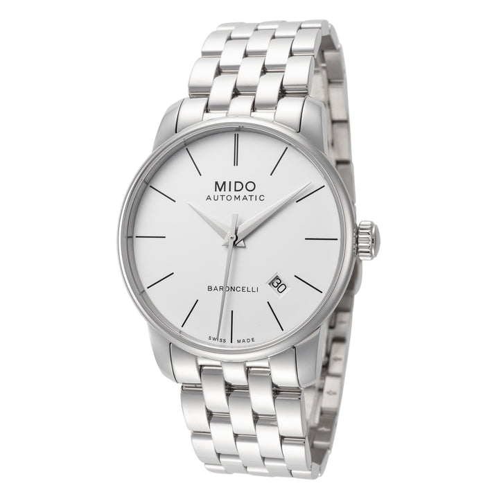 Baroncelli 38mm / White / Silver White Dial